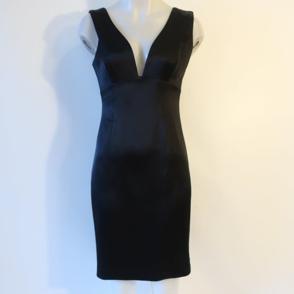 NWT Womens L'Agence Black Sleeveless Satin Sheath Dress 6 * - Picture 8 of 12